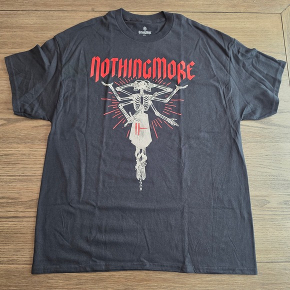Nothing More Other - Nothing More Band Tee Mens XL Black Red Skeleton Graphic Rock Concert T-Shirt